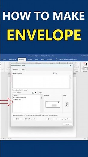 Make a Envelope in Ms-word