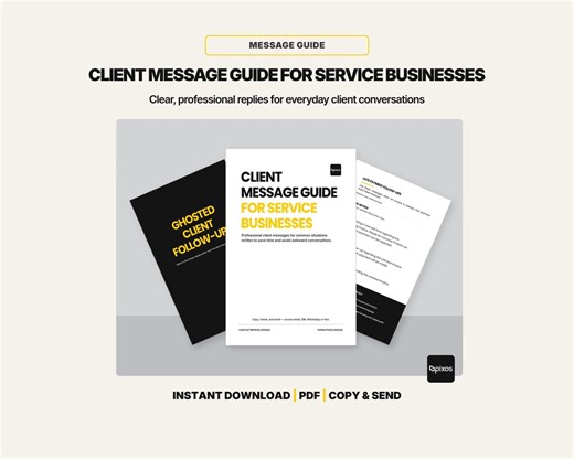 Client Message Guide for Service Businesses | Client Follow-up Templates | Booking, Payment & Ghosted Client Messages | Copy and Paste PDF - Etsy