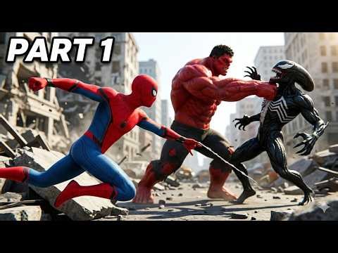 Spider-Man & Red Hulk vs Venom… The Most Dangerous Battle Ever Part 1””#SuperheroBattle #RedMonste