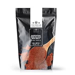 The Spice Lab - Authentic Hawaiian Red Alaea Fine Sea Salt - Health and Mineral Dense - 1 Pound Bag