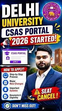 How to Fill DU CSAS Portal 2026 📑🔥Step By Step Complete Process | DU CSAS Portal Registration 2026