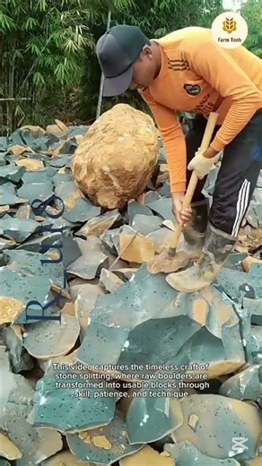 The process of stone splitting mastery : crafting precision from raw rock