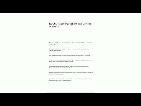 NCCCO Test 3 Questions and Correct Answers1116
