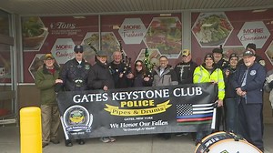 Gates Keystone Club Police Pipes and Drums prepare for St. Patrick's Day Parade