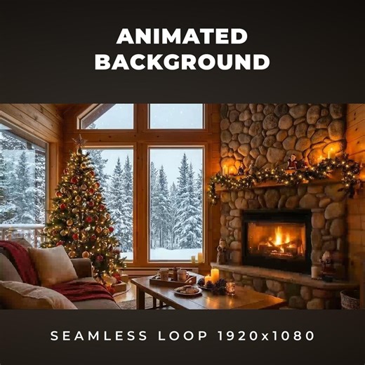 Animated Cozy Christmas Cabin Background, Holiday Zoom Background Loop, Animated Festive Virtual Scene for Work-from-home & meetings - Etsy
