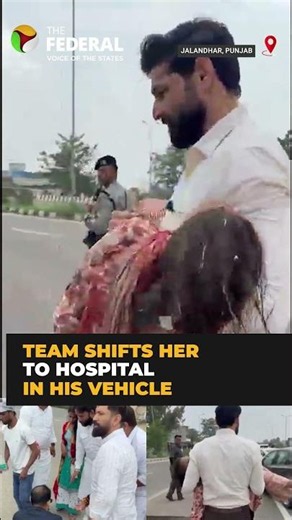 Chirag Paswan stops convoy to help injured woman in Punjab | #shorts