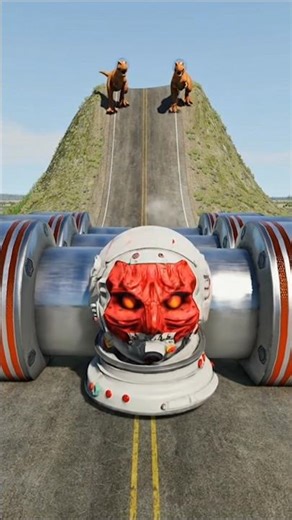 Car & School Bus vs Giant Hydraulic Crushers | BeamNG.drive Destruction. #shorts #trending short