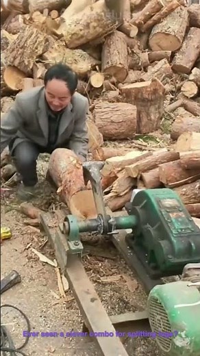 Log Splitting Hack: Using an Axe with a Small Splitter for Easy Firewood