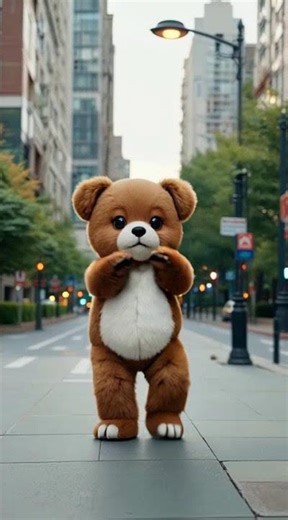 🐻 ¡Oso Kawaii Bailando en New York! 🏙️ #ShortsViral