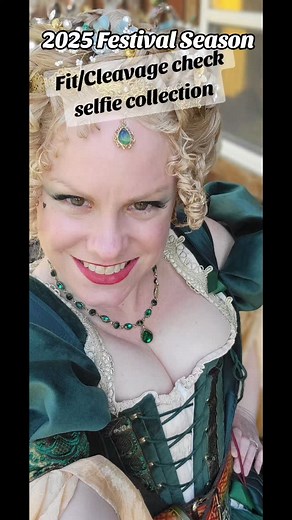 This year's festival outfit /cleavage check selfies. #renaissancefaire #corsetry #renfest #renfaire #cleavageshot | EaGenie's Scots N Knots