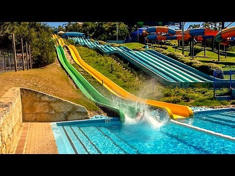 Green WAHOO Speed Water Slide | Adventure World Perth