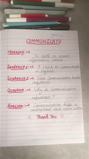 DAY 10/ new English word:COMMUNICATE/ meaning & sentence