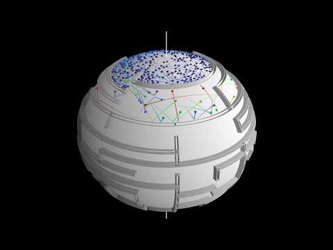 Particles in a maze on a sphere