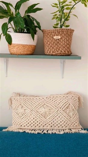 Macrame| Jute| craft ✂甆 on Instagram: "A little texture, a little charm, and a whole lot of handmade happiness懶懶 #macramelovers #handmade #diypillowcover #macramepillow #handcrafted #handmadeart #handmadewithlove #diyprojects #diywithlove #craftyvibes #bohohomedecor #homestyling #homedecorcrafts #homestyling #creativehands"