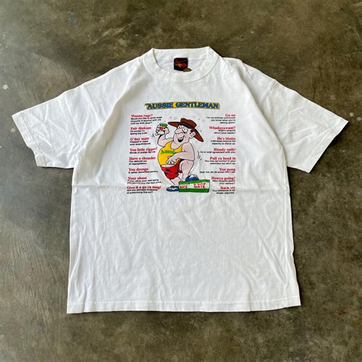 Vintage 90s Australian Gentleman T-shirt, Aussie Culture Slang Expressions Sydney Outback Down Under Cartoon Joke Tee Memories Souvenir Gift - Etsy