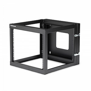 4-Post 8U Hinged Wall-Mount Network Rack, 19" Open Frame Server Rack with 19.8in Mounting Depth, Wal