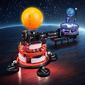 BrickBling LED Lights for Lego Technic Planet Earth and Moon in Orbit, Creative Light Kit Compatible with Lego 42179 Solar System Space (Lights Only, No Model)