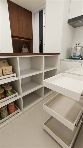 Small kitchen design idea Space saving kitchen Kitchen cabinet 🗄️ and storage #reelsfbシ #fbreelsfypシ゚ #walldecor #interiordesign #kitchendesign #kitchen | Unique Decor Ideas
