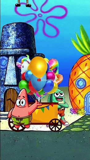 Spongebob playing with balloons ‼️ #animation #cartoon #comedy #shorts