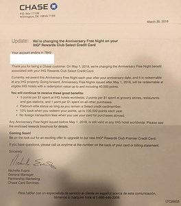 IHG Devalues Credit Card Anniversary Free Night - View from the Wing