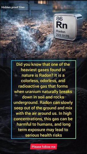 Radon Gas Explained: The Heaviest Natural Gas on Earth#RadonGas #ChemistryFacts #RadioactiveGas