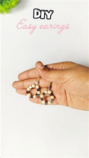 Make Stylish Earrings in 5 Minutes 😍 | Quick Handmade Earrings #shortsdiy