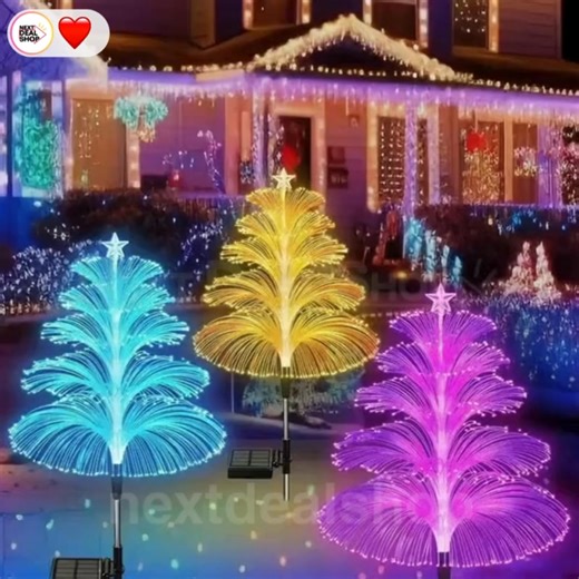 🌲 Your garden just got a colorful upgrade! These solar-powered tree stakes automatically shift through mesmerizing colors all night long. Link in comments 👇 | Next Deal Shop