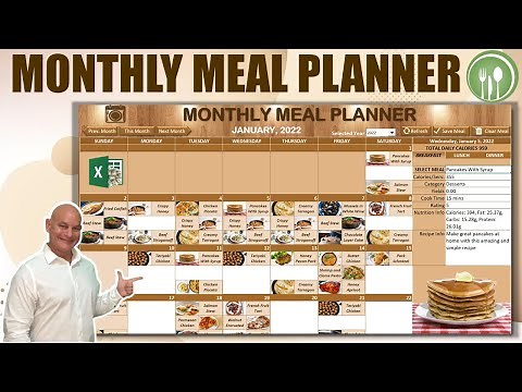 Learn How To Create This Incredible Monthly Meal Planner With Calorie Count In Excel [Free Download]