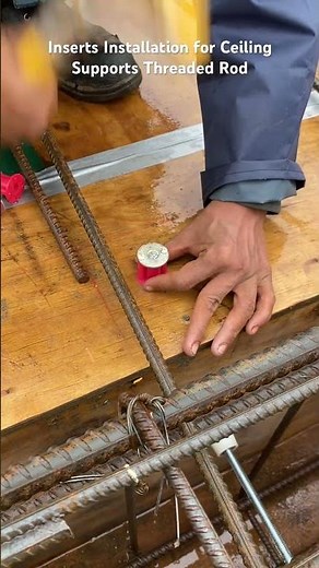 Inserts Installation for Ceiling Supports Threaded Rod. #construction #ceiling #shorts