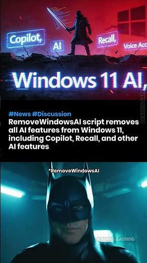RemoveWindowsAI script removes all AI features from Windows 11 including Copilot & Recall