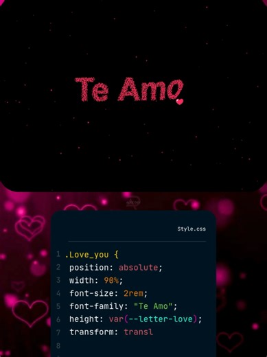 Textos de Amor con particulas Envía frases de amor para dedicar con programación Html Css y Javascript #teamo #love #amor #regalospersonalizados #loveyou