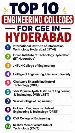 Top 10 CSE Engineering Colleges in Hyderabad 2026 | Best Engineering Colleges in Hyderabad for CSE