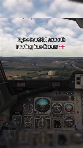 Smooth Landing of Flybe BAE146 into Exeter