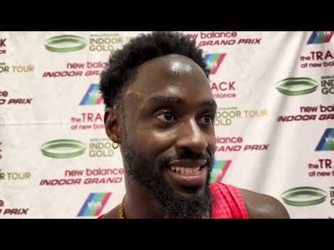 Jereem Richards after taking down Noah Lyles to win 300 at 2026 NBIGP