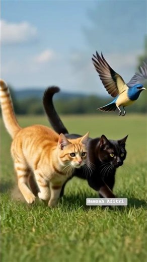 cat chasing birds #cute cat #cute cat #beloved cat