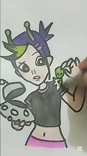 Coloring an alien girl 😲👽 xd:) #shorts #subscribe #tutorial