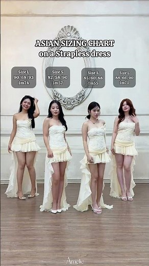 Your guide to the perfect fit 📏✨ Strapless dress on real sizes