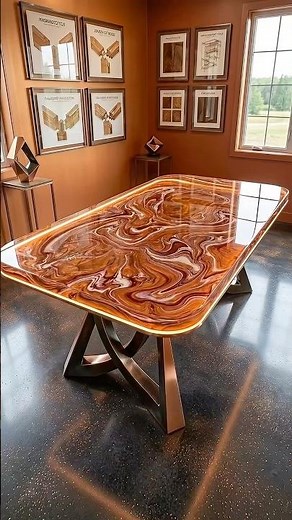 Satisfying DIY Epoxy Resin Table Pour 🤩🔥