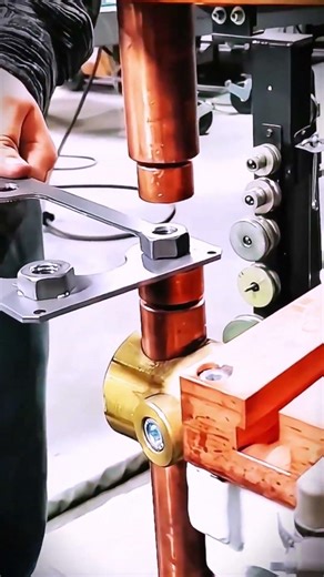 Welding process of nuts on machine plate components #shorts