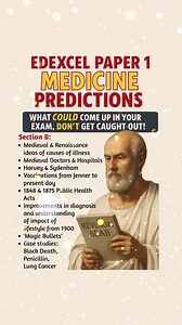 🧠💥 2026 PEARSON EDEXCEL GCSE HISTORY MEDICINE PREDICTIONS – MAY 15 PAPER 1 💥🧠 If you're sitting the Edexcel GCSE History Paper 1 (Medicine in Britain) on May 15th, here’s what you need to know! 📝 These predicted topics are based on past paper trends and common gaps — but remember, they are educated guesses, NOT guarantees. The BEST way to revise is still to cover the whole course. ✅ 👉 Use this to spot your weak areas 👉 Focus your revision where it counts 👉 Then review EVERYTHING 🔁 🎯 Th