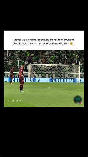 @effabledude on Instagram: "🥺🥺🐐 In a UEFA Champions League Group D match between Barcelona and Sporting Lisbon on 27 September 2017, a viral moment unfolded when a young fan ran onto the pitch at Estádio José Alvalade in Lisbon (Cristiano Ronaldo’s boyhood club), hugged Lionel Messi, and then knelt down and kissed Messi’s boot. The club was 0-1 down, but Messi stayed calm, received the brief embrace, and was escorted off the field with the fan by stewards. • took place during Barcelona vs Spo