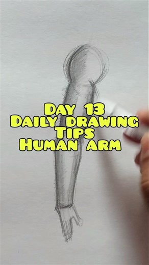 Day 13/90 daily drawing tips | how to draw human arm |human anotomy #art #artist #shorts