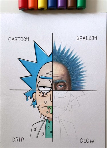 Drawing Rick in Four Unique Art Styles