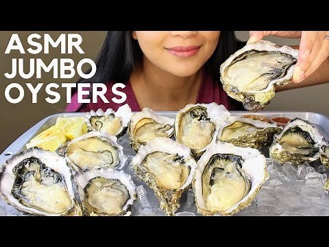 Asmr JUMBO RAW OYSTERS Eating Sounds (SLURPING)