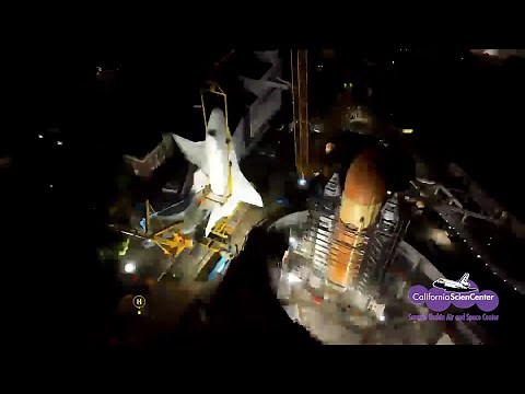Space Shuttle Endeavour stacked at California Science Center in amazing time-lapse