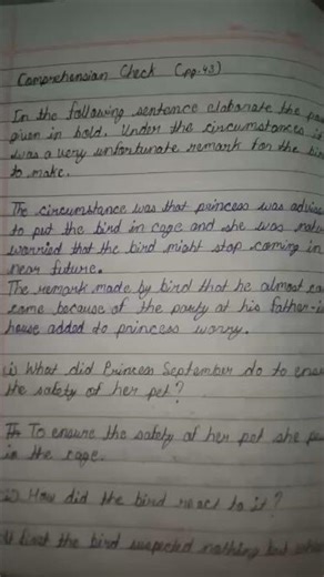 class 8 english supplementary chapter 5 Princess september