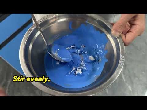 Snowflake Blue Enamel Teapot Color Mixing Process