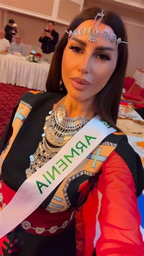 6.7K views · 154 reactions | Second night of MRS PLANET 2025  National evening and Sashing ⭐️ One of the best experiences in my peageant life! So thankful for the best organization and atmosphere  Tonight I was presented some Armenian national meals and my first national costume. All participants share presents  and made wonderful memories ❣️ #MrsArmenia #MrsPlanet #Armenia  | M Vartan Hachikyan | Facebook