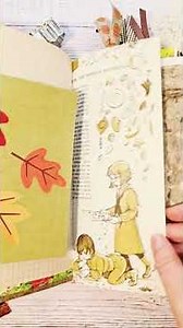 Cozy fall junk journal flip-through handmade pages, tags & textures! #falljunkjournal #junkjournal