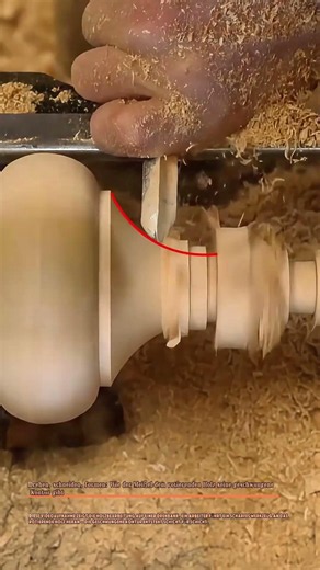 Drehen, schneiden, formen: Wie der Meißel dem rotierenden Holz seine geschwungene Kontur gibt